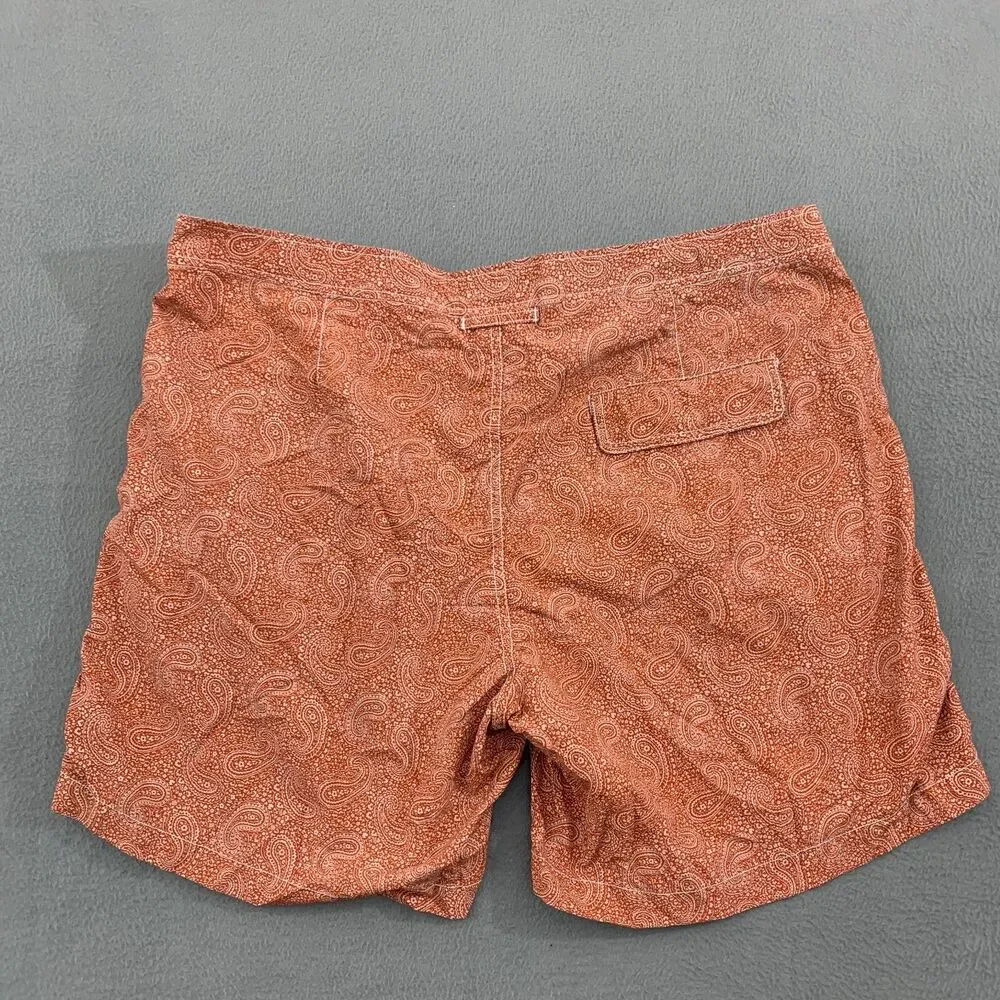 Onia Mens The Calder Board Shorts Swim Trunks Mens Size 40 Paisley Print Lined